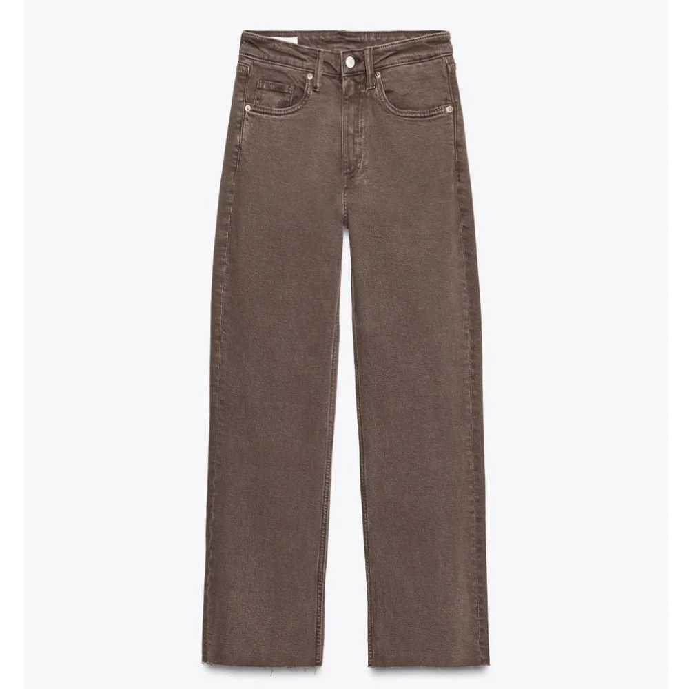 Zara Women’s Brown TRF High-waisted Cropped Flare Jeans - Picture 4 of 4